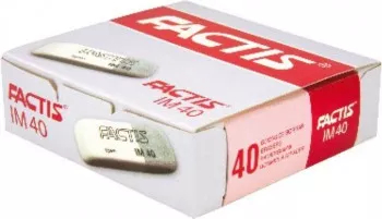Set 48 Radiere FACTIS Cauciuc Natural Alb/Gri Radiera Alba Radiera Dreptunghiulara Radiere Guma de Sters Gume de Sters 