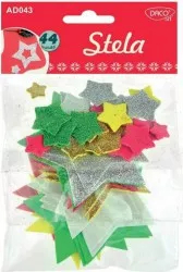 Stela DACO Material Spuma 44 Buc/Set Multicolor Accesorii Craft Stele cu Sclipici Stele Colorate Stele din Spuma 