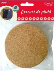 Cercuri Pluta Daco 10 cm 6 Buc/Set Culoare Natur Accesorii Craft Suporturi pentru Cesti si Pahare 