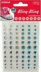Diamante Adezive DACO 66 Buc/Set Plastic Culoare Albastru si Alb 