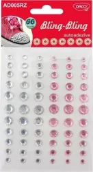Diamante Adezive DACO 66 Buc/Set Plastic Culoare Roz si Alb 