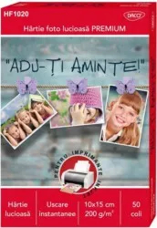Hartie Foto DACO 10x15 cm 50 Coli/Top 200 g/m and sup2 pentru Imprimanta Ink-Jet 