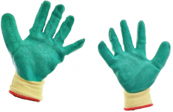 Manusi de protectie material textil cauciucat marime universala galben cu verde 