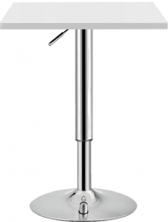 Masa de bar 2HOME Patrata Alb picior reglabil 60-80cm 