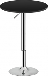 Masa de bar 2HOME rotunda Negru picior reglabil 90-110cm 