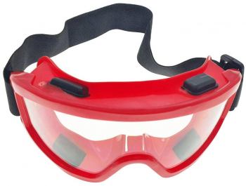 Ochelari panoramici de protectie tip masca prindere cu banda elastica ajustabila rama rosie PVC cu silicon pentru etansare 