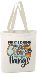 Sacosa Tote Bag Personalizata din Bumbac Canvas cu fermoar - Coffee thing 