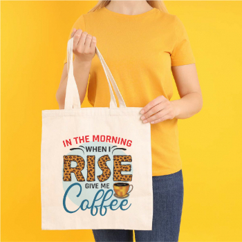 Sacosa Tote Bag Personalizata din Bumbac Canvas cu fermoar - Give me Coffee 
