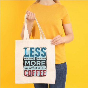 Sacosa Tote Bag Personalizata din Bumbac Canvas cu fermoar - Less is More 