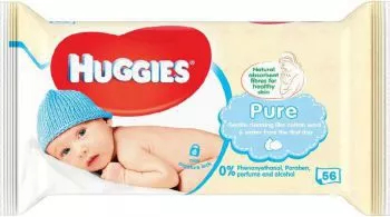 Servetele Umede Huggies Baby Pure 56 Buc/Pachet fara Alcool Parfum si Parabeni Servetele Umede pentru Copii Servetele Umede Baby 