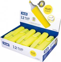 Set 12 Markere Evidentiatoare Pastel Milan Varf de 2-5 mm Galbene Marker Evidentiator Markere Marker Galben 