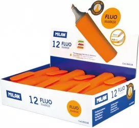 Set 12 Markere Evidentiatoare Pastel Milan Varf de 2-5 mm Portocalii Marker Evidentiator Markere Marker Portocaliu 