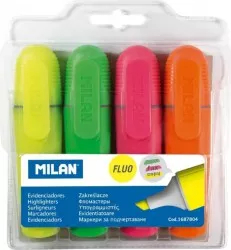 Set 4 Markere Evidentiatoare MILAN Varf de 2-5 mm Marker Evidentiator Markere Markere Colorate Markere Multicolore 