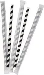 Set 500 Paie Biodegradabile din Hartie Grosime 8 mm Ambalate Individual Culoare Alb/Negru Paie Bauturi Paie Ecologice Paie de Baut 