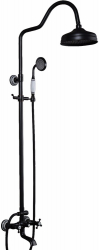 Set de dus din alama cu 3 functii culoare neagra cu efect ploaie si ornamente ceramice. 