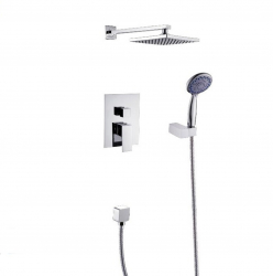 Set de dus incastrat finisaj crom dus tip ploaie baterie incastrata 2 functii de curgere