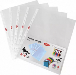 Set Folii de Protectie Documente DACO Plus 100 Buc A4 Margine Multiperforata pentru Arhivare