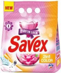 Detergent Pudra de Rufe SAVEX 2 in 1 Color 20 Spalari 2 Kg Parfum Floral 