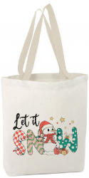 Sacosa Tote Bag Personalizata din Bumbac Canvas - Christmas Let is Snow 