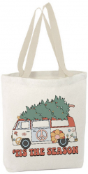 Sacosa Tote Bag Personalizata din Bumbac Canvas - Christmas Season Van 
