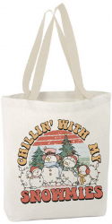 Sacosa Tote Bag Personalizata din Bumbac Canvas - Christmas Snowmies 