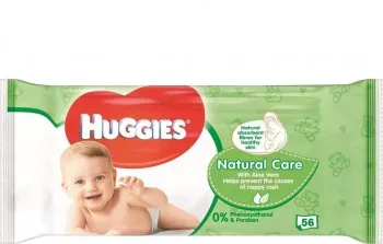 Servetele Umede Huggies Natural Care cu Aloe Vera 56 Buc/Set Servetele cu Aloe Vera Servetele Umede pentru Copii 
