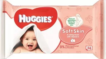Servetele Umede Huggies Soft Skin 56 Buc/Set Servetele Umede pentru Piele Sensibila Servetele Umede pentru Copii 