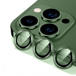 Sticla de protectie camere cu cadru din aluminiu pentru iPhone 13 Pro Verde 