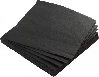 Servetele Negre din Hartie FLUFFY 100 Buc/Set 25x25 cm 2 Straturi Servetele Negre Servetele Negre de Masa Servetele Negre de Hartie 