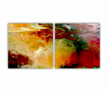 Set 2 Tablouri Multicanvas abstract colorful illustration 1 - ROBERTO SORIN 0032 160X80 cm 