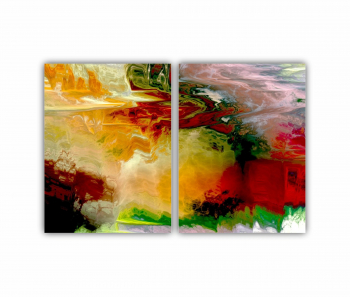 Set 2 Tablouri Multicanvas abstract colorful illustration 1 - ROBERTO SORIN 0032 180X120 cm 