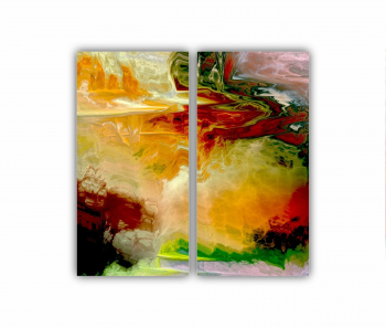 Set 2 Tablouri Multicanvas abstract colorful illustration 1 - ROBERTO SORIN 0032 80X80 cm 