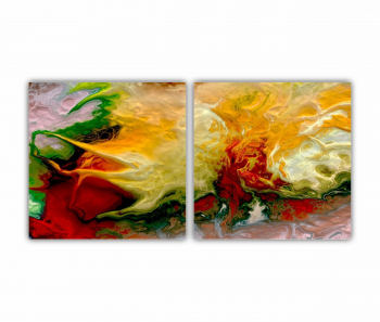 Set 2 Tablouri Multicanvas abstract colorful illustration 2 - ROBERTO SORIN 0033 160X80 cm 