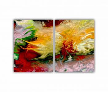 Set 2 Tablouri Multicanvas abstract colorful illustration 2 - ROBERTO SORIN 0033 180X120 cm 