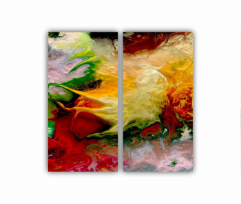 Set 2 Tablouri Multicanvas abstract colorful illustration 2 - ROBERTO SORIN 0033 80X80 cm 