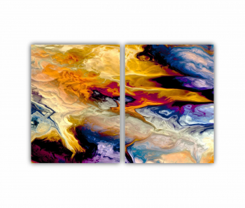 Set 2 Tablouri Multicanvas abstract colorful illustration 3 - ROBERTO SORIN 0034 120X80 cm 