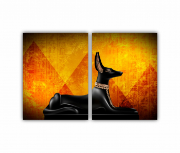 Set 2 Tablouri Multicanvas Anubis din Egiptul Antic 0611 180X120 cm 