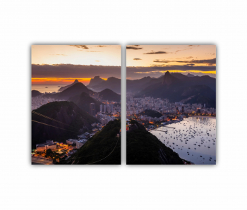 Set 2 Tablouri Multicanvas Apus in Rio de Janeiro 0437 180X120 cm 