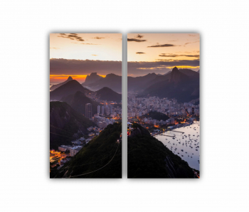 Set 2 Tablouri Multicanvas Apus in Rio de Janeiro 0437 80X80 cm