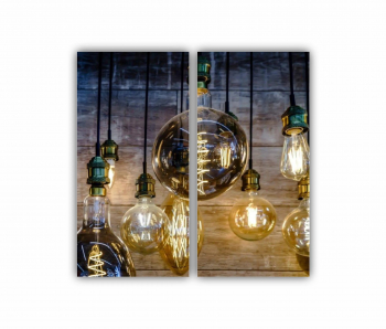 Set 2 Tablouri Multicanvas Becuri de iluminat vintage 0425 80X80 cm
