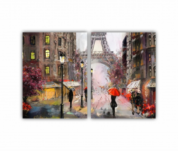 Set 2 Tablouri Multicanvas Eiffel Tower 0424 180X120 cm 