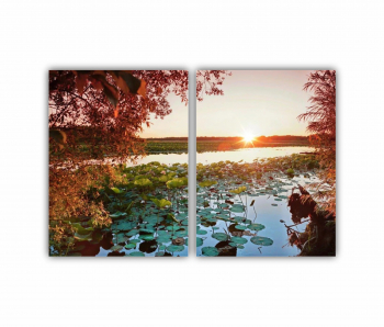 Set 2 Tablouri Multicanvas Floarea de lotus 0276 120X80 cm 