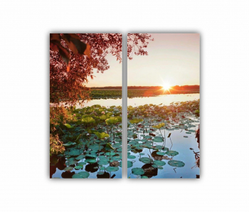 Set 2 Tablouri Multicanvas Floarea de lotus 0276 80X80 cm 