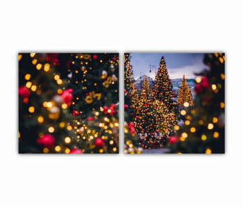 Set 2 Tablouri Multicanvas Frumos Pom de Craciun 0561 160X80 cm 