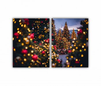 Set 2 Tablouri Multicanvas Frumos Pom de Craciun 0561 120X80 cm