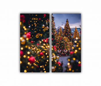 Set 2 Tablouri Multicanvas Frumos Pom de Craciun 0561 80X80 cm