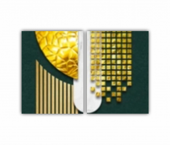 Set 2 Tablouri Multicanvas Geometric colorat - Arta moderna - Abstracta 0741 120X80 cm 