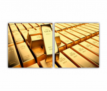 Set 2 Tablouri Multicanvas Golden Bars 0202 160X80 cm 