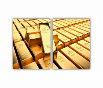 Set 2 Tablouri Multicanvas Golden Bars 0202 180X120 cm