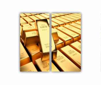 Set 2 Tablouri Multicanvas Golden Bars 0202 80X80 cm